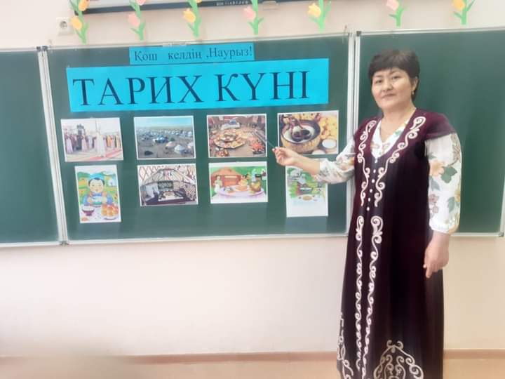 "Тарих күні"  тақырыбында наурыз көженің шығу тарихын түсіндіру  барысында таныстырылым өткізді